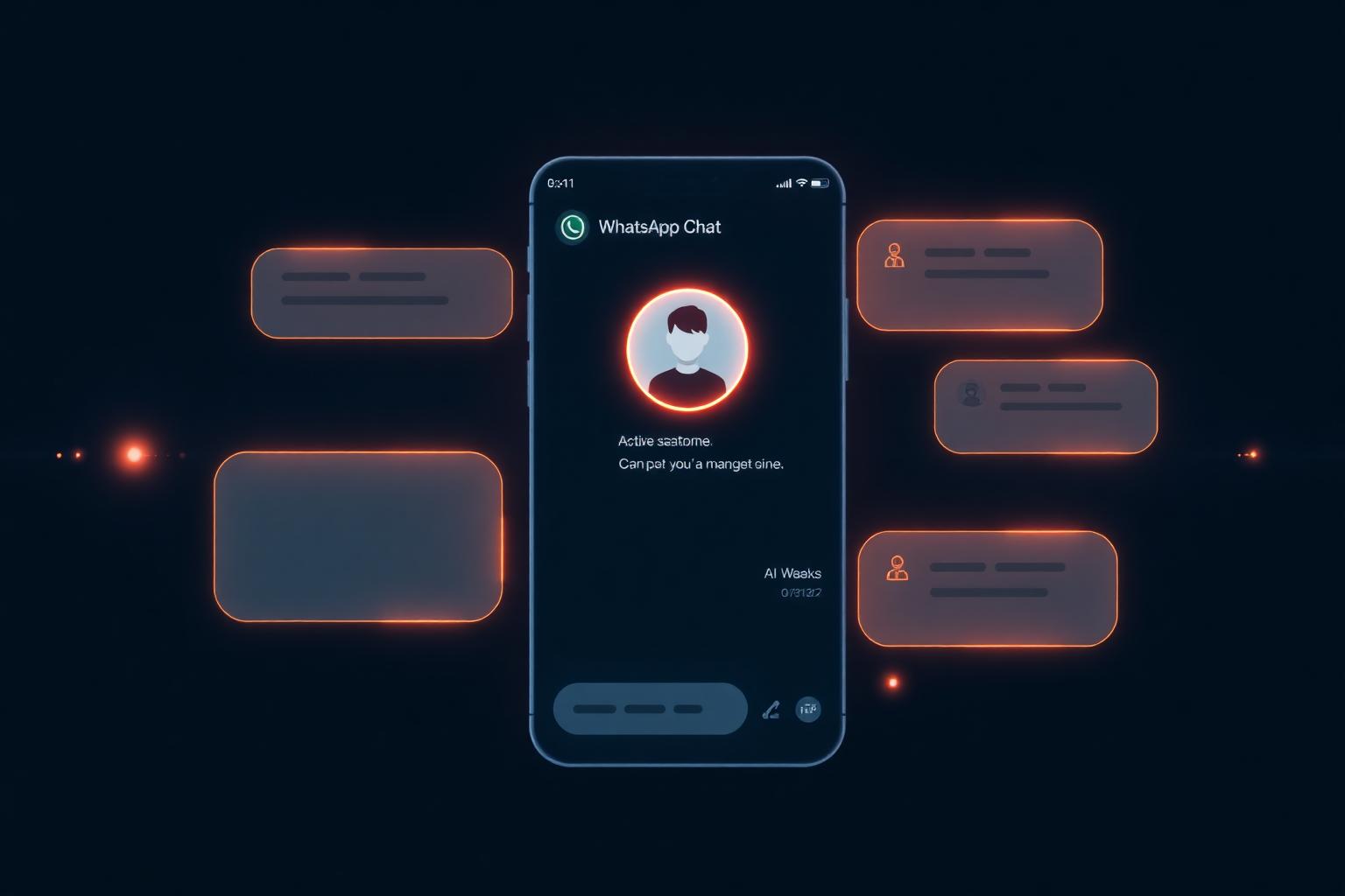 Mockup de conversa no WhatsApp com IA respondendo cliente em segundos